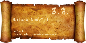 Balczo Noémi névjegykártya